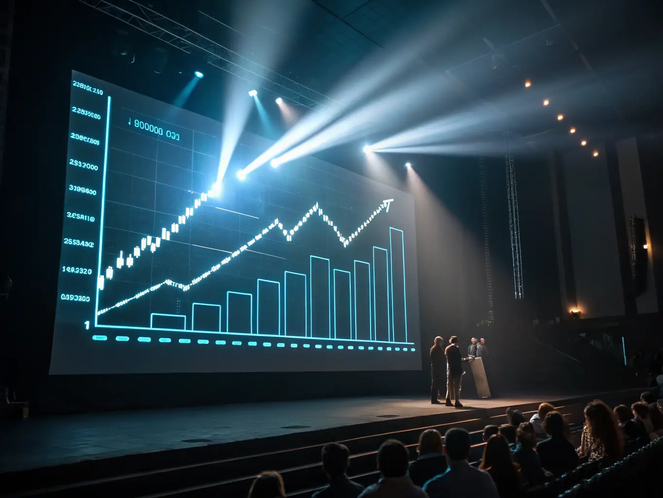 A graph showing upward trending business growth, symbolizing the positive impact and proven results of branapp.site's coaching programs.